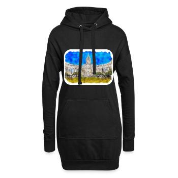 St. Petersburg Russland Aquarellskizze gezeichnet Abbus - Hoodie-Kleid - Schwarz - Vorne