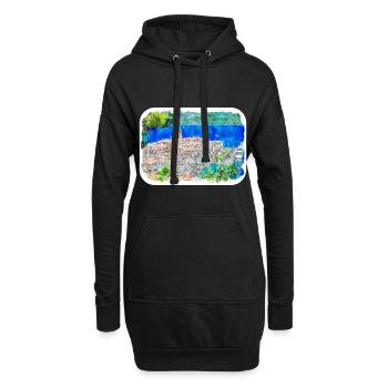 Kroatien Aquarellskizze Handgezeichnete Illustration - Hoodie-Kleid - Schwarz - Vorne