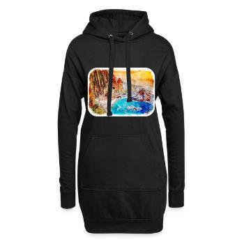 Illustration de croquis à l’aquarelle de Californie usa - Sweat-shirt à capuche long Femme - noir - Devant
