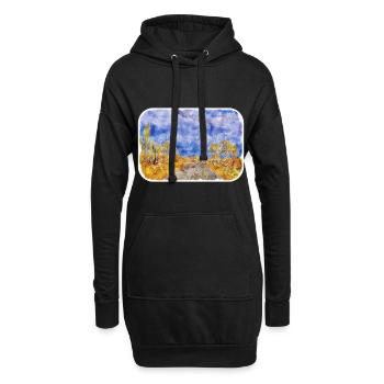 Australie Aquarelle Esquisse Dessinée à la Main Peinture - Sweat-shirt à capuche long Femme - noir - Devant