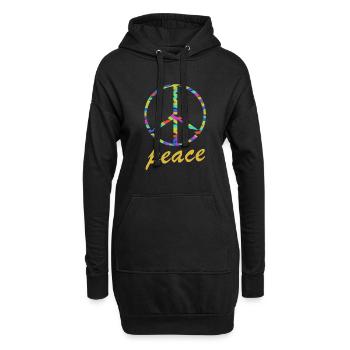 frieden peace - Hoodie-Kleid - Schwarz - Vorne