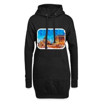 St. Petersburg Russland Aquarellskizze gezeichnet Abbus - Hoodie-Kleid - Schwarz - Vorne
