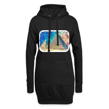 Le Caire Egypte Aquarelle Esquisse Dessinée Illustration - Sweat-shirt à capuche long Femme - noir - Devant