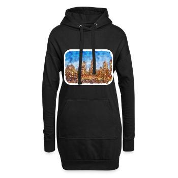 Vancouver Canada Aquarelle Sketch Illustration - Sweat-shirt à capuche long Femme - noir - Devant