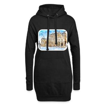 Vienne Autriche Aquarelle Esquisse Dessinée Illustratio - Sweat-shirt à capuche long Femme - noir - Devant