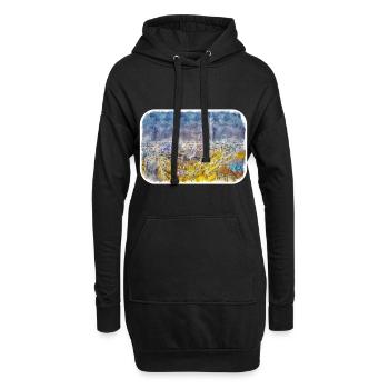 Berlin Allemagne Aquarelle Esquisse Dessinée Peinture - Sweat-shirt à capuche long Femme - noir - Devant