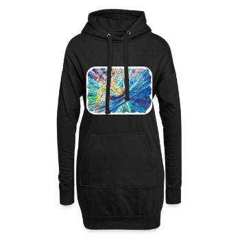 Südkorea Wahrzeichen Aquarell Skizze Zeichnung - Hoodie-Kleid - Schwarz - Vorne