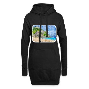 San Sebastian Kroatien Aquarell Skizze gezeichnet Illu - Hoodie-Kleid - Schwarz - Vorne
