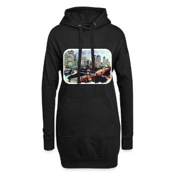 Los Angeles USA Aquarelle Sketch Illustration - Sweat-shirt à capuche long Femme - noir - Devant