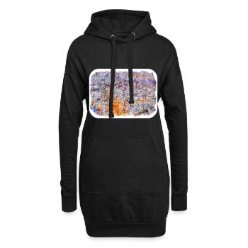 Busan South Korea Watercolor Sketch Illustration - Hoodie Dress - black - Front