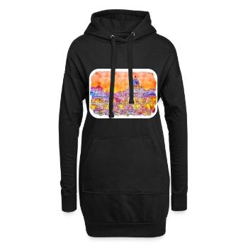 Rom Italien Aquarell Skizze Handgezeichnetes Gemälde - Hoodie-Kleid - Schwarz - Vorne