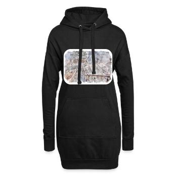 Illustration de l’esquisse à l’aquarelle de Pékin - Sweat-shirt à capuche long Femme - noir - Devant