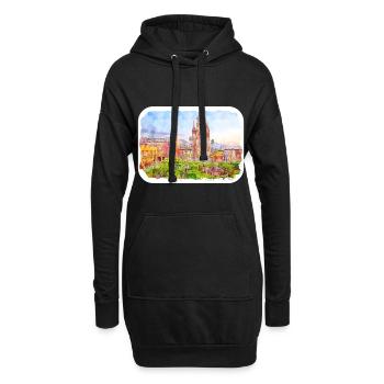 San Miguel De Allende Mexique Dessin à l’aquarelle - Sweat-shirt à capuche long Femme - noir - Devant
