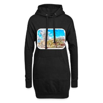 Habana Kuba Aquarell Skizze Gezeichnete Illustration - Hoodie-Kleid - Schwarz - Vorne