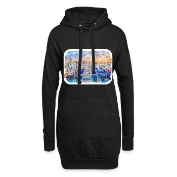 Venedig Italien Aquarell Skizze Illustration - Hoodie-Kleid - Schwarz - Vorne