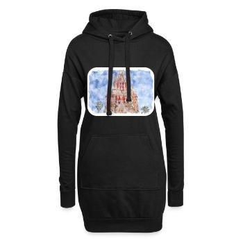 San Miguel De Allende Mexique Aquarelle Esquisse Dra - Sweat-shirt à capuche long Femme - noir - Devant