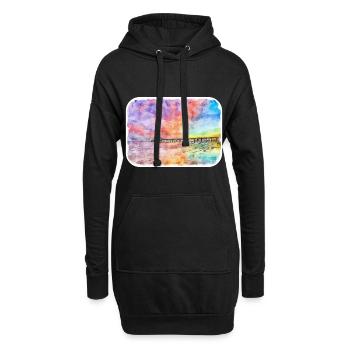 Illustration de croquis à l’aquarelle de Californie usa - Sweat-shirt à capuche long Femme - noir - Devant