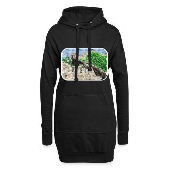 Illustration de l’esquisse à l’aquarelle de Pékin - Sweat-shirt à capuche long Femme - noir - Devant