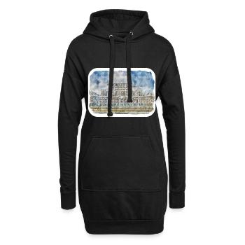 Roumanie Landmark Aquarelle Esquisse Dessin de peinture - Sweat-shirt à capuche long Femme - noir - Devant