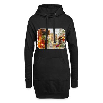 Carthagène Colombie Aquarelle Sketch Illustration - Sweat-shirt à capuche long Femme - noir - Devant