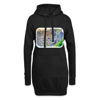 Irlande Royaume-Uni Aquarelle Esquisse Peinture Illustration - Sweat-shirt à capuche long Femme - noir - Devant