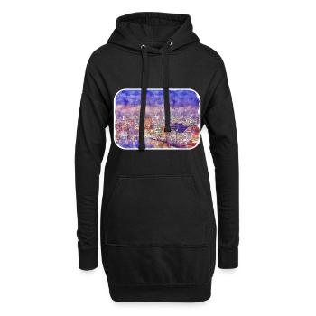 Berlin Allemagne Aquarelle Esquisse Dessinée Peinture - Sweat-shirt à capuche long Femme - noir - Devant