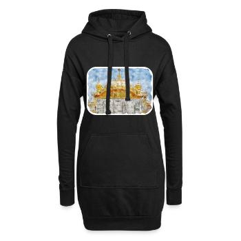 Indien Wahrzeichen Aquarell Skizze Farbe Illustratio - Hoodie-Kleid - Schwarz - Vorne