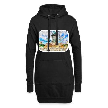 Autriche Aquarelle Esquisse Dessinée à la main Illustration - Sweat-shirt à capuche long Femme - noir - Devant