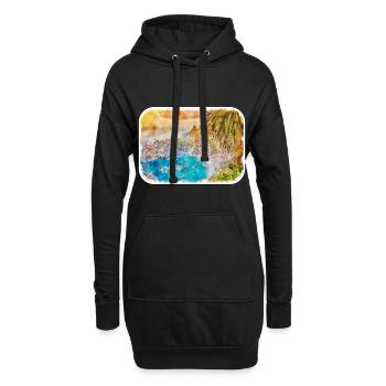 Illustration de croquis à l’aquarelle de Californie usa - Sweat-shirt à capuche long Femme - noir - Devant
