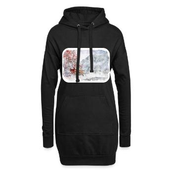 Japan Aquarellskizze Handgezeichnete Illustration - Hoodie-Kleid - Schwarz - Vorne