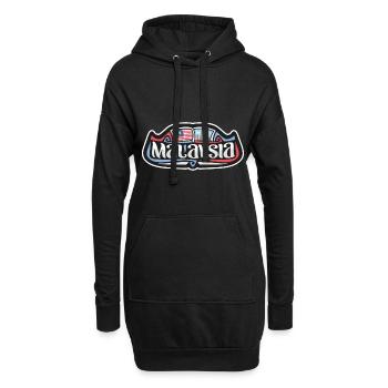 Malaysia Flagge Reise Souvenir Aufkleber Abzeichen Logo - Hoodie-Kleid - Schwarz - Vorne