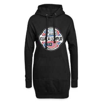 Kuala Lumpur Malaysia Flagge Reise Souvenir Abzeichen S - Hoodie-Kleid - Schwarz - Vorne