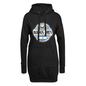 Buenos Aires Argentine Drapeau Voyage Souvenir Badge - Sweat-shirt à capuche long Femme - noir - Devant