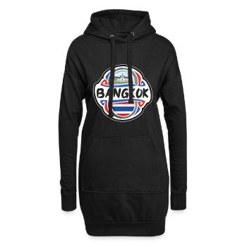 Bangkok Thaïlande Flag Badge Voyage Souvenir Timbre - Sweat-shirt à capuche long Femme - noir - Devant
