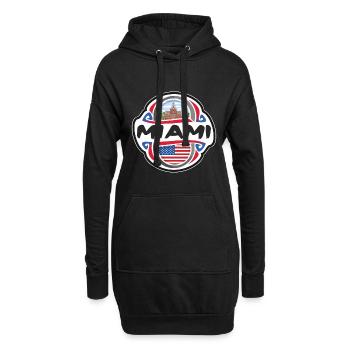 Miami USA Vereinigte Staaten Flagge Reise Souvenir Abzeichen - Hoodie-Kleid - Schwarz - Vorne