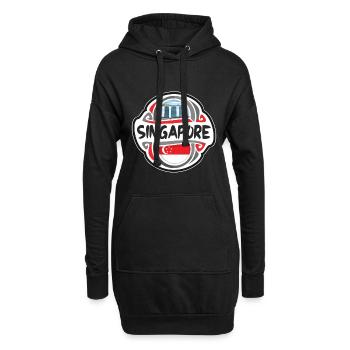 Singapur Singapur Flagge Reise Souvenir Abzeichen Sta - Hoodie-Kleid - Schwarz - Vorne