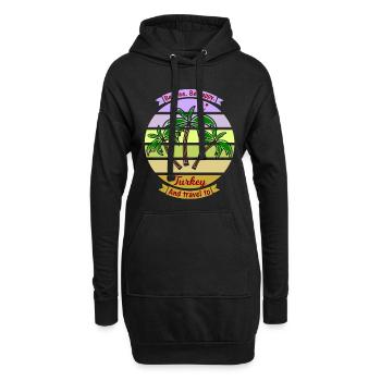 Vacances en Turquie - Sweat-shirt à capuche long Femme - noir - Devant