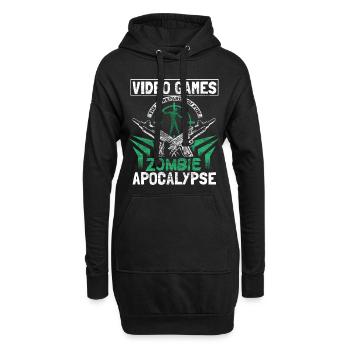 Zombie Apocalypse Undead Idée cadeau - Sweat-shirt à capuche long Femme - noir - Devant