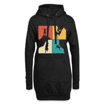 mountain rock climbing - Sweat-shirt à capuche long Femme - noir - Devant