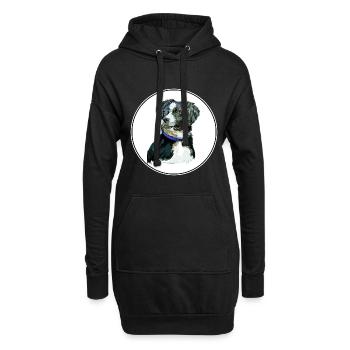 Illustration de l’aquarelle du chien de berger australien - Sweat-shirt à capuche long Femme - noir - Devant