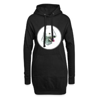 Illustration de l’aquarelle du chien Bedlington Terrier - Sweat-shirt à capuche long Femme - noir - Devant