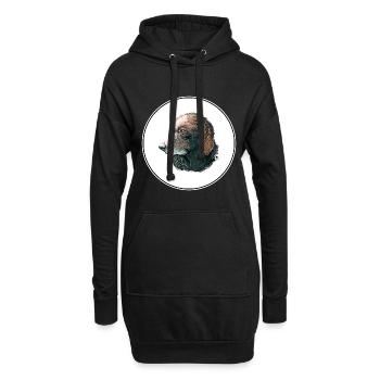 Curly Coated Retriever Hund Aquarell Illustration - Hoodie-Kleid - Schwarz - Vorne