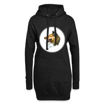 Illustration de l’aquarelle Rough Collie Dog - Sweat-shirt à capuche long Femme - noir - Devant