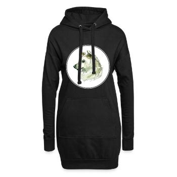 Kretischer Hund Aquarell Illustration - Hoodie-Kleid - Schwarz - Vorne