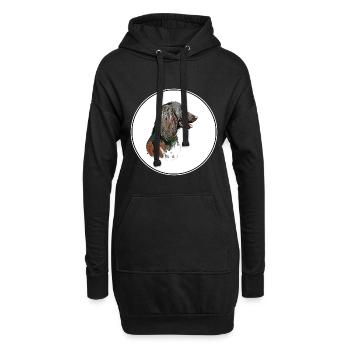 Munsterlander Small Dog Aquarelle Illustration - Sweat-shirt à capuche long Femme - noir - Devant