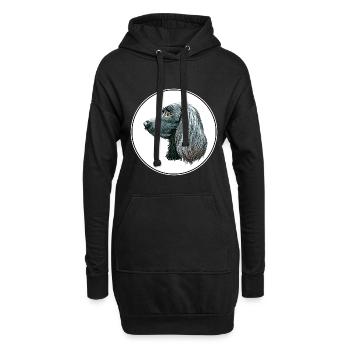 Munsterlander Grande Aquarelle de Chien Illustration - Sweat-shirt à capuche long Femme - noir - Devant