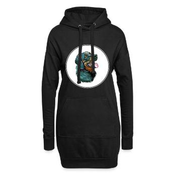 Illustration de l’aquarelle du chien de chasse polonais - Sweat-shirt à capuche long Femme - noir - Devant