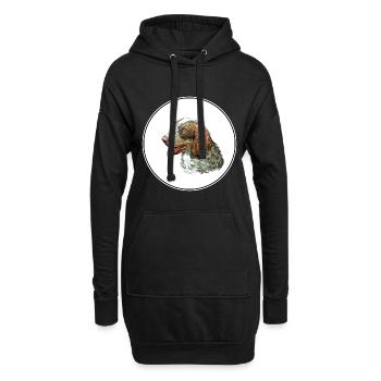 Munsterlander Grande Aquarelle de Chien Illustration - Sweat-shirt à capuche long Femme - noir - Devant
