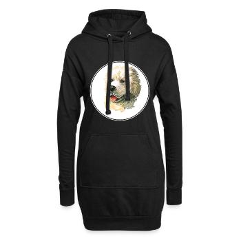 Polnischer Schäferhund Hund Aquarell Illustration - Hoodie-Kleid - Schwarz - Vorne