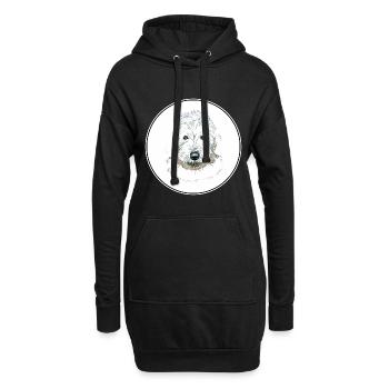 Illustration de l’aquarelle du chien de berger anglais - Sweat-shirt à capuche long Femme - noir - Devant